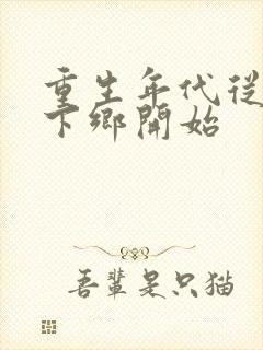 重生年代从知青下乡开始