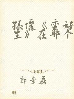 孙俪《蛮好的人生》在哪个台播出