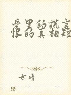 爱里的谎言,仇恨的真相短剧1