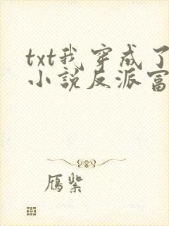 txt我穿成了小说反派富二代