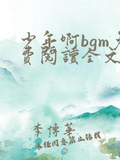 少年啊bgm免费阅读全文