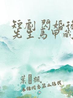 短剧 闪婚后傅先生马甲藏不住了