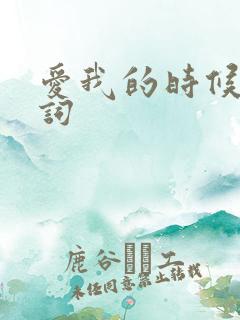 爱我的时候 歌词