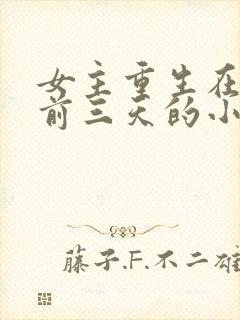 女主重生在末世前三天的小说