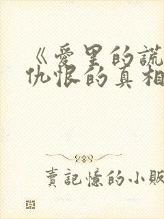 《爱里的谎言,仇恨的真相》短剧