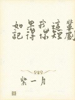 如果我这辈子还记得你短剧免费观看