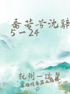 乔若兮沈辞安15一24