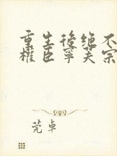 重生后绝不嫁给权臣宁芙宗肆阅读全文