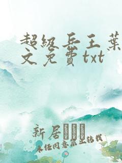 超级兵王叶谦全文免费txt