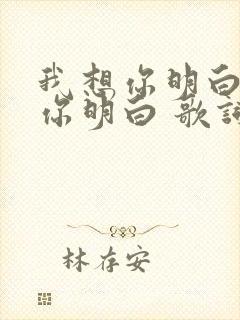 我想你明白,想你明白 歌词