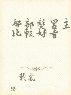 哪部双男主小说比较好看