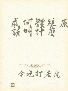 成何体统原著小说叫什么