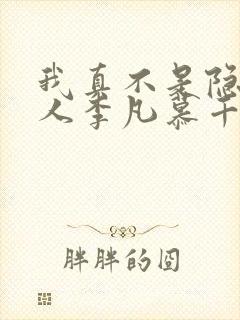 我真不是隐世高人李凡慕千凝小说