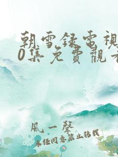 朝雪录电视剧40集免费观看