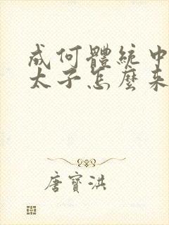 成何体统中的小太子怎么来的