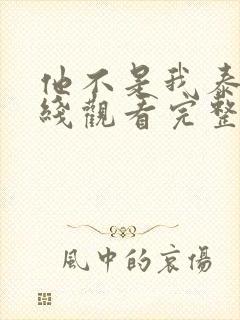 他不是我泰剧在线观看完整版