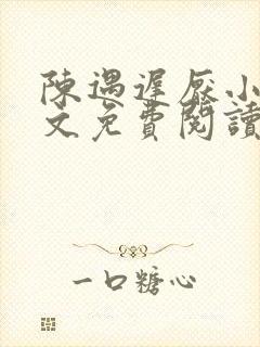 陈遇迟厌小说全文免费阅读最新章节