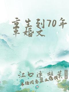 重生到70年代军婚文