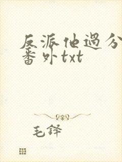 反派他过分美丽番外txt
