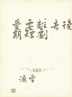 爱要离去后会无期短剧