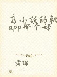 写小说的软件 app哪个好