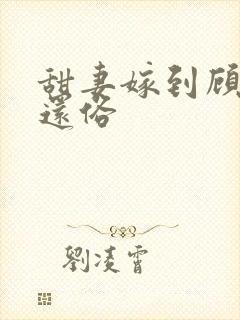 甜妻嫁到顾总快还俗