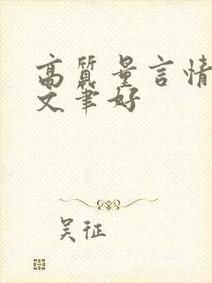 高质量言情小说文笔好