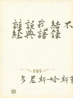 谁说我结不了婚经典语录