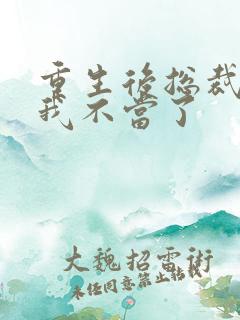 重生后总裁夫人我不当了