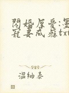 闪婚厚爱:墨少宠妻成瘾txt