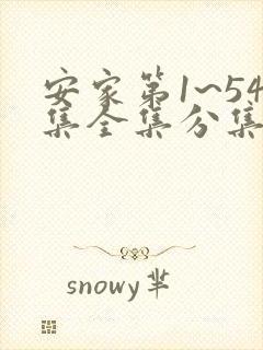 安家第1~54集全集分集剧情介绍