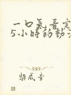 一口气看完105小时的动漫