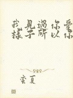 我见过你爱我的样子所以你不爱我的时候