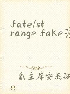 fate/strange fake漫画免费观看
