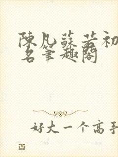 陈凡苏若初小说名笔趣阁