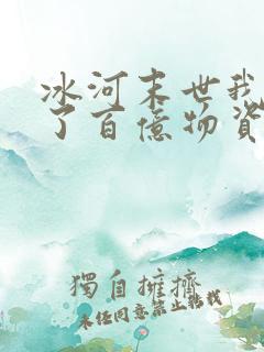 冰河末世我囤积了百亿物资小说阅读