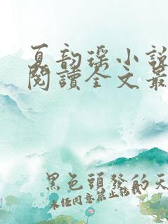 夏韵瑶小说免费阅读全文最新章节