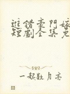 进错豪门嫁对郎短剧全集免费