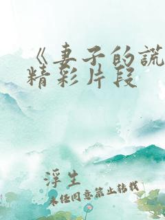 《妻子的谎言》精彩片段