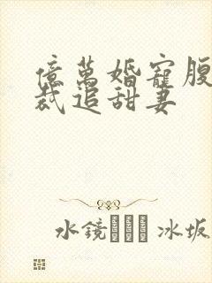 亿万婚宠腹黑总裁追甜妻