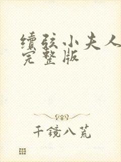 续弦小夫人小说完整版