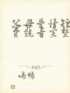 父母爱情短剧免费观看完整版高清