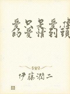 爱只是爱,伟大的爱情到头来也只是爱