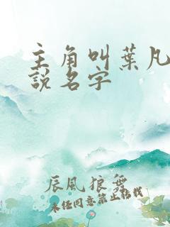 主角叫叶凡的小说名字