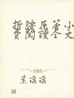 折腰原著小说免费阅读全文无弹窗