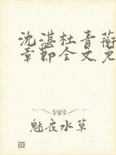 沈湛杜青蘅最新章节全文免费阅读笔趣阁