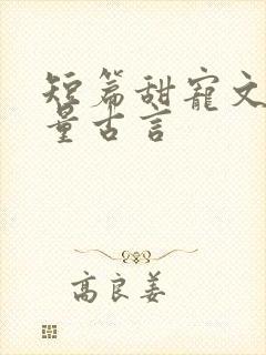 短篇甜宠文高质量古言