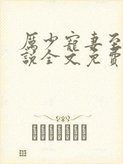 厉少宠妻至上小说全文免费阅读