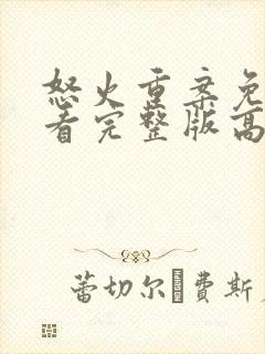 怒火重案免费观看完整版高清