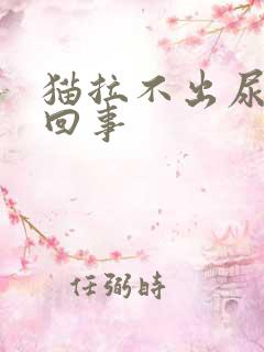 猫拉不出尿怎么回事